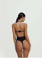 Chic Black Bodysuit with Bold Cutouts