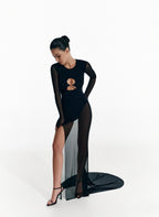 Dress Maxi w Slit black