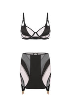 Elegant Black Lingerie Set with Geometric Mesh inserts