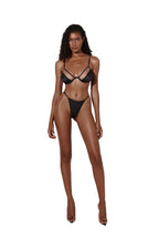 Elegant Black Lingerie Set with Italian Mesh and Silk