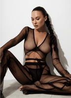 Black Mesh Outfit Set: pant and top