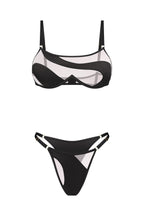 Black Lingerie Mesh Silk set - two types of bottom