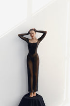 Dress Maxi w Corset Mesh
