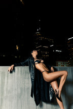 Black Lingerie Mesh Silk set - two types of bottom