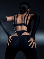 Black suit: Flared pants and an elegant top