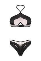 Black Silk and Mesh Lingerie Set