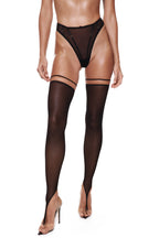 Sheer Stockings with Integrated Straps - TRACE