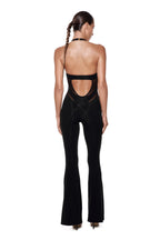 Black Halter Jumpsuit with Mesh Inserts - VECTOR