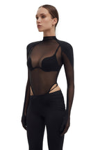 Mesh Bodysuit & Pants Set with Integrated Gloves FATALE