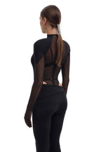 Mesh Bodysuit & Pants Set with Integrated Gloves FATALE