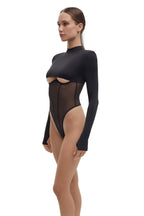 Bodysuit Cut-Out Mesh & Microfiber OBSCURA