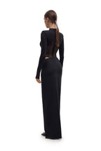 Draped Waist Maxi Skirt with Slit VELA