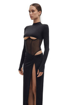Bodysuit OBSCURA with High-Slit Maxi Skirt