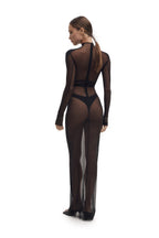 Sheer Mesh Maxi Dress PHANTOM
