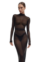 Sheer Mesh Maxi Dress PHANTOM