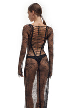 Lace Maxi Dress with Corset Back Lacing SPELL