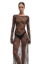 Lace Maxi Dress with Back Lacing ENCHANT
