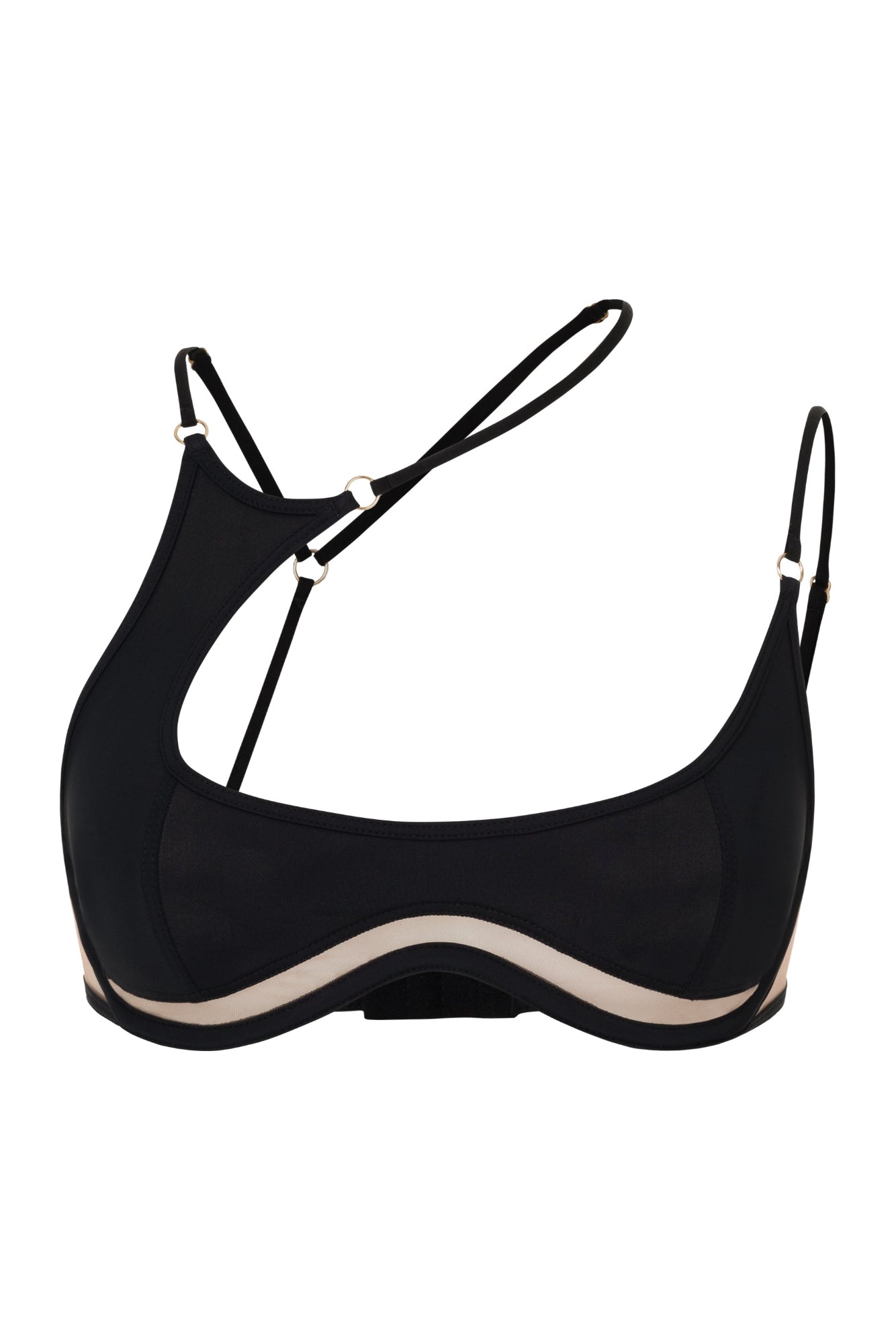 Cutout Bra with Asymmetric Strap - SYSTEM