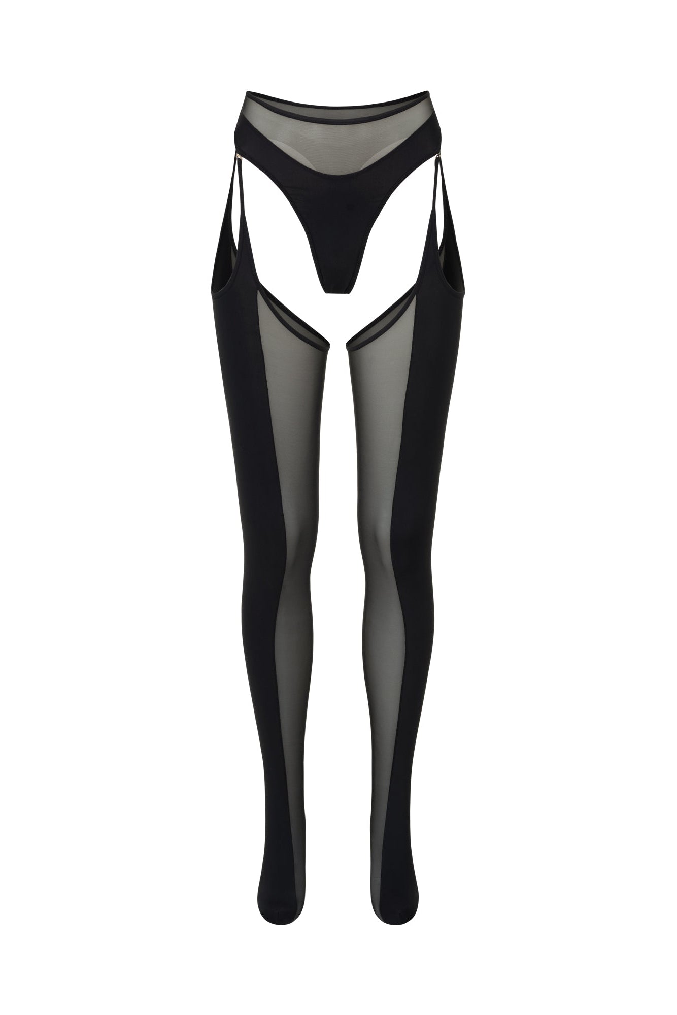 Thong & Stockings with Adjustable Straps - ECLIPSE
