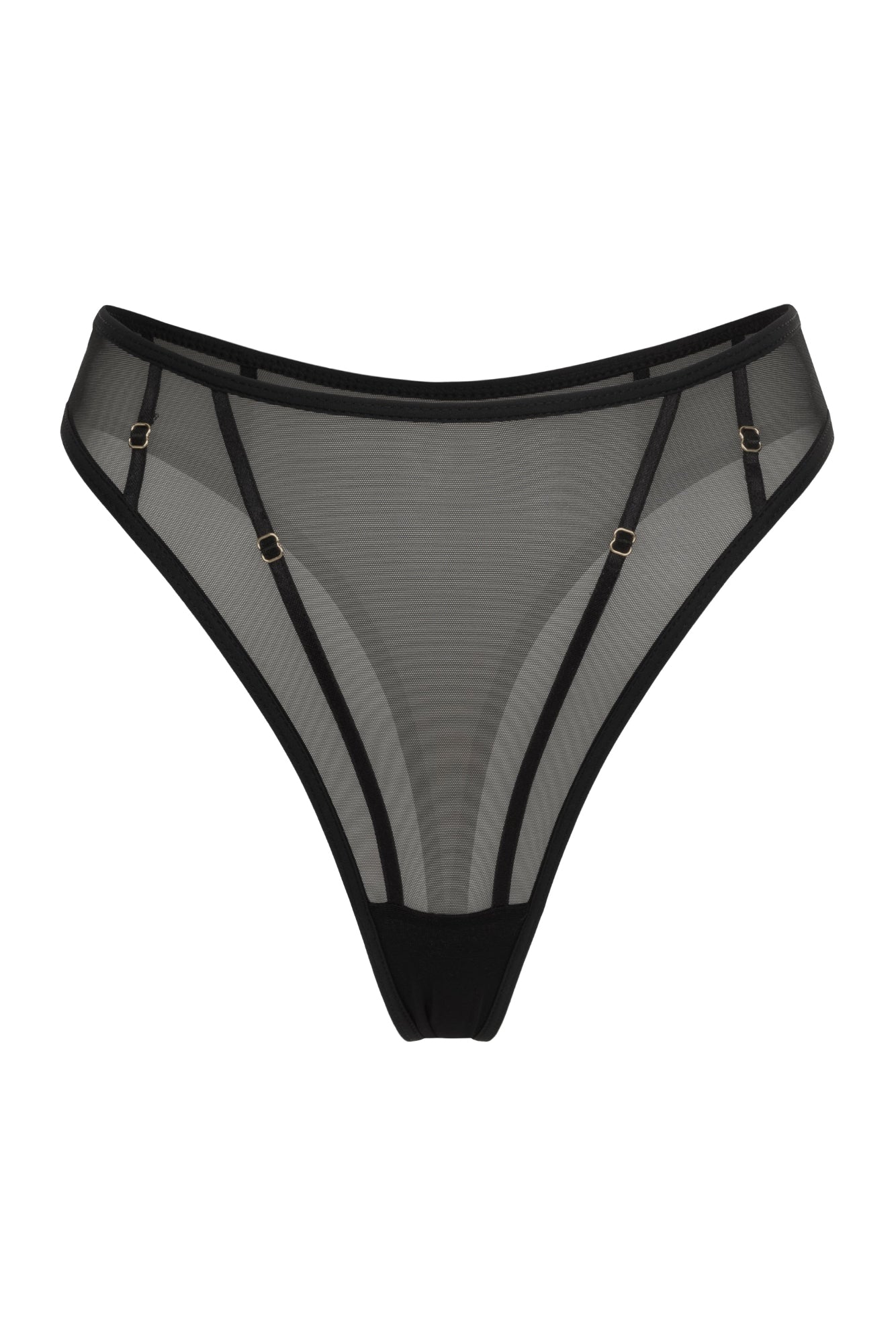 Sheer Mesh High-Cut Panties - TRACE
