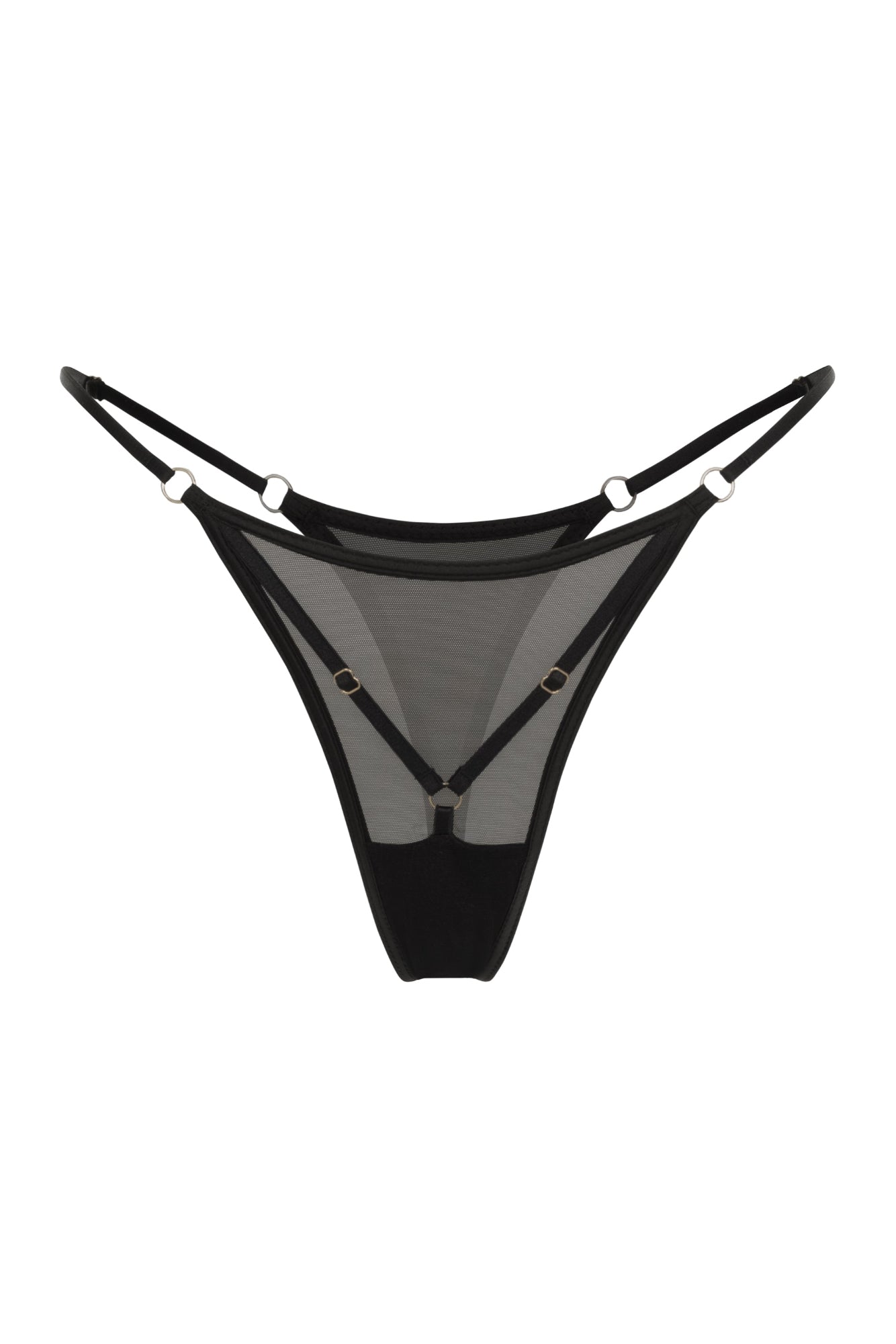 Sheer Mesh Harness Thong Panties- NODE