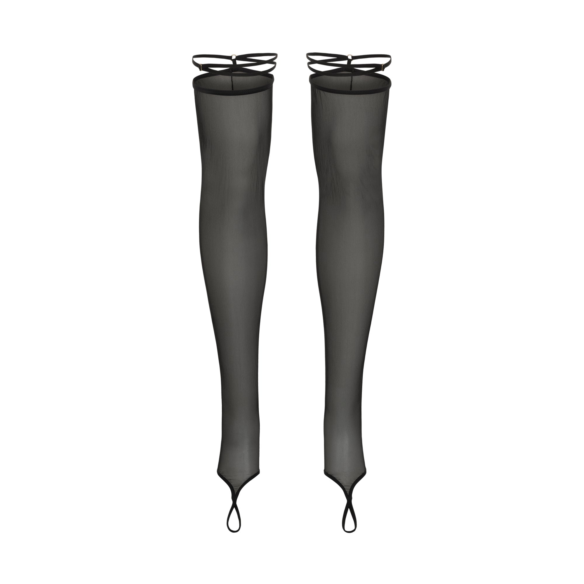 Sheer Stockings with Integrated Straps - TRACE