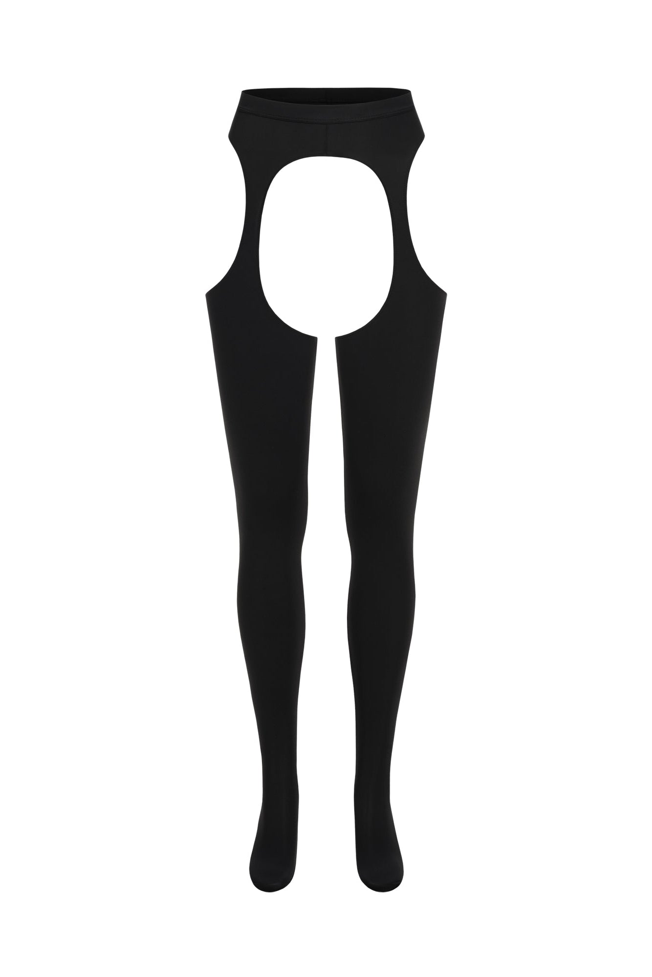 Black High-Waist Cutout Leggings - OPEN LEG