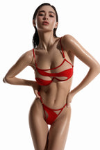 Swimsuit Red with String Thong