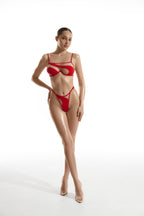 Swimsuit Red with String Thong