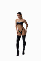 Black Latex V-Cut Panties