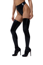 Elegant Black Long Latex Stockings