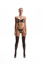 Lingerie Mesh Lace black "ATTE"