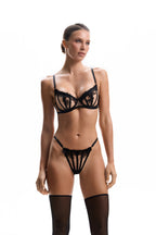 Lingerie Mesh Lace black "ATTE"