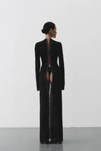 Dress Maxi Lacing Mesh black