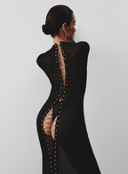 Dress Maxi Lacing Mesh black