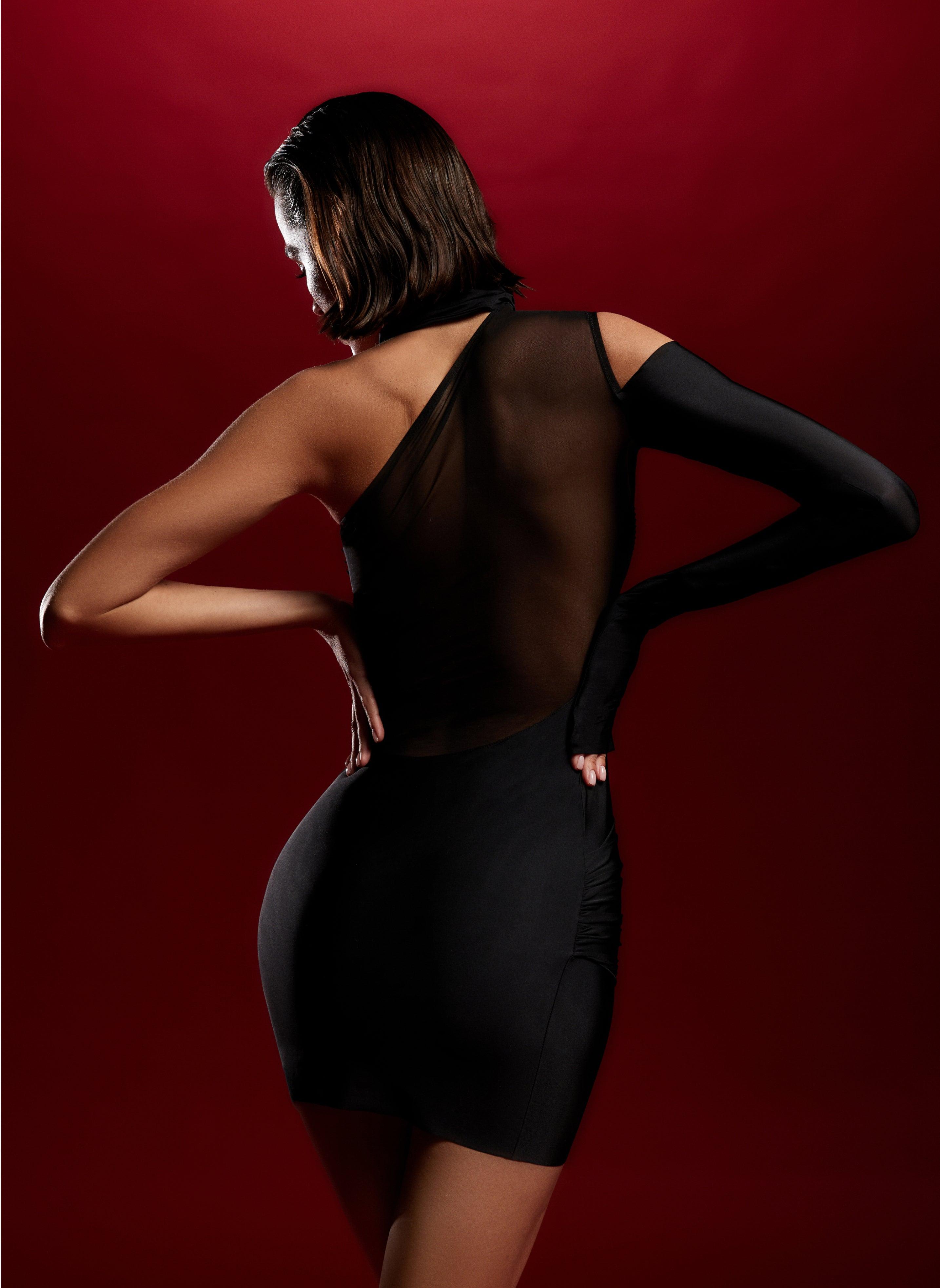 Dress Mini One Sleeve black
