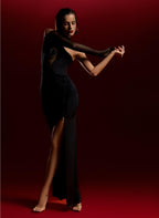 Dress Maxi One Sleeve black