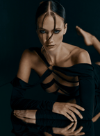 Elegant Black Dress with Unique Cutouts