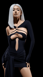 Elegant Black Dress with Unique Cutouts