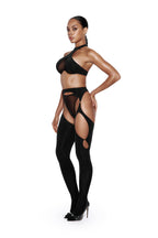 Mesh Stockings with Integrated Garter System - ADELI
