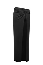 Draped Waist Maxi Skirt with Slit VELA