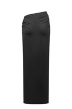 Draped Waist Maxi Skirt with Slit VELA