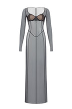 Elegant Sheer Maxi Dress in Black Mesh