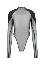 Sheer Mesh Bodysuit with Structured Shoulders SHADE