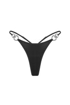 Black Thong Sorelle with Thin Straps