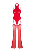 Red Suit Marre with Stockings