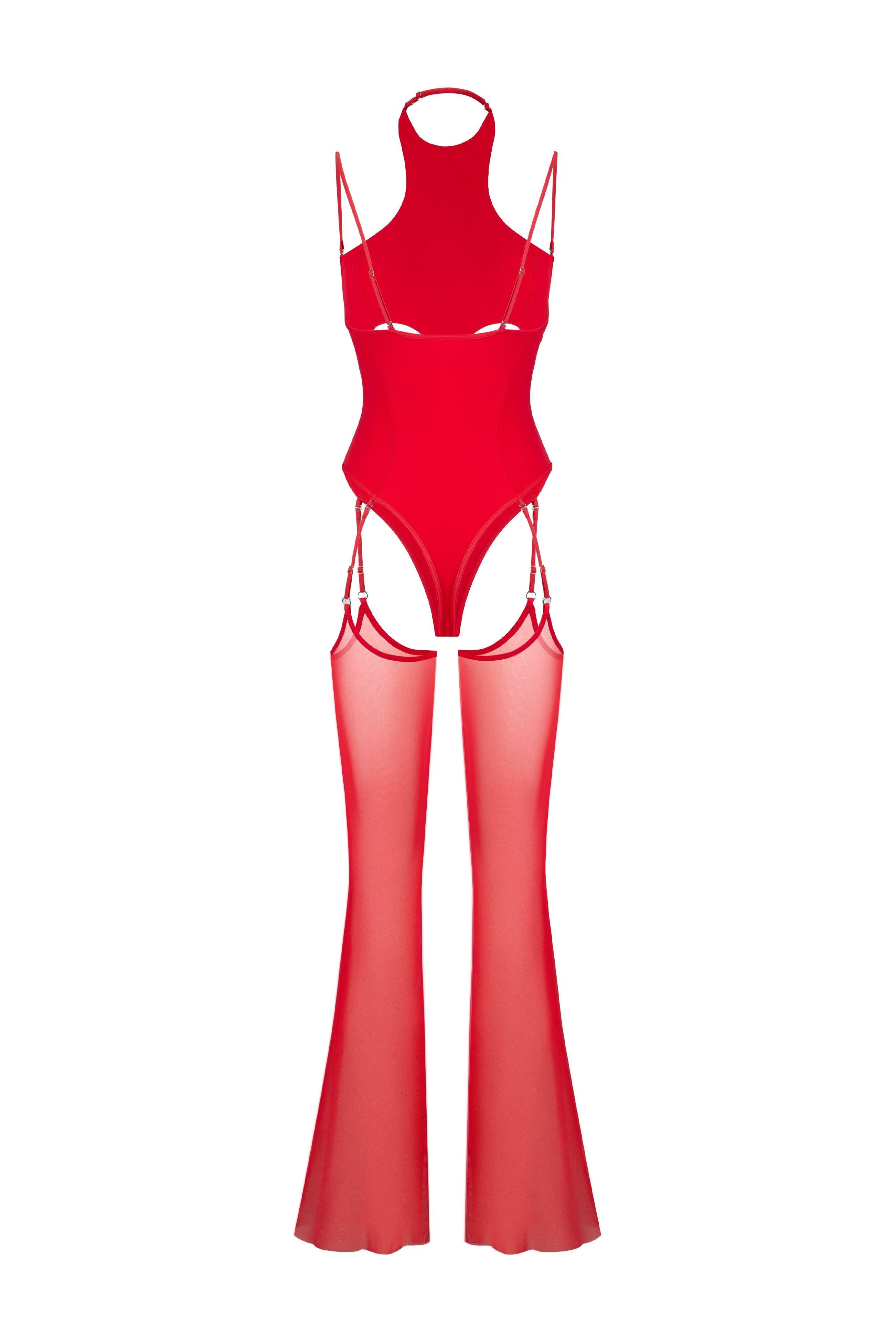 Red Suit Marre with Stockings