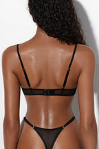 Chic & Alluring Black Bra Mesh Silk