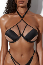 Elegant Semi-Open Black Bra