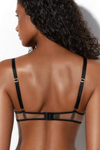 Elegant Black Lingerie Set with Double Side Stripes